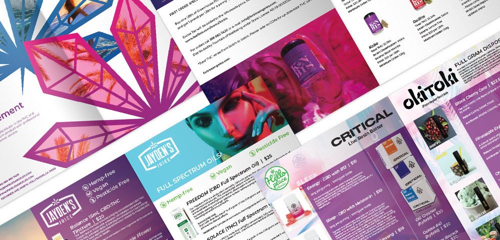 Catalog pages for cannabis company